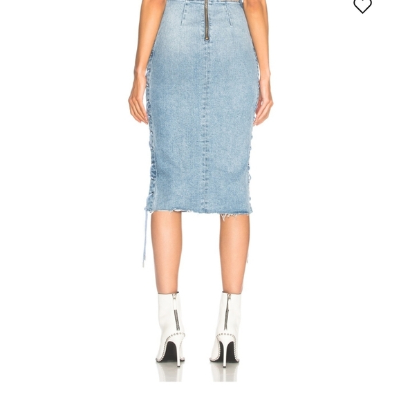 Revolve GRLFRND Crystal Lace Up Skirt in color beat drop sexy midi jean skirt - Picture 6 of 12